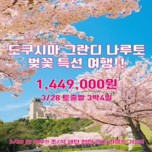 [2026.02]# 일 도쿠시마 그란디 나루토 벚꽃 특선 여행 3/28 토출발 3박4일!!